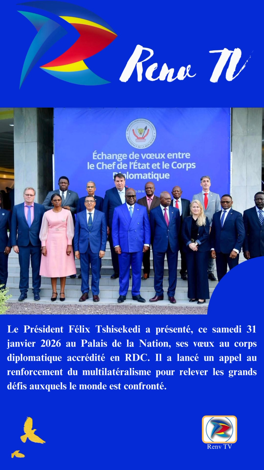 #RDC Le Président Félix Tshisekedi a présenté, ce samedi 31 janvier ...