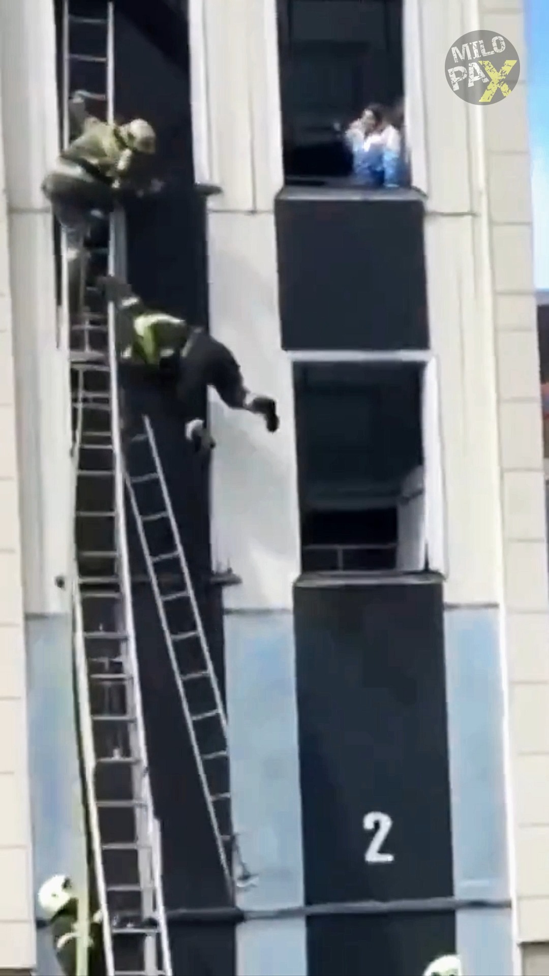 Russian Firefighter Survives a Third-Floor Fall! 🧑‍🚒😱 During a training ...