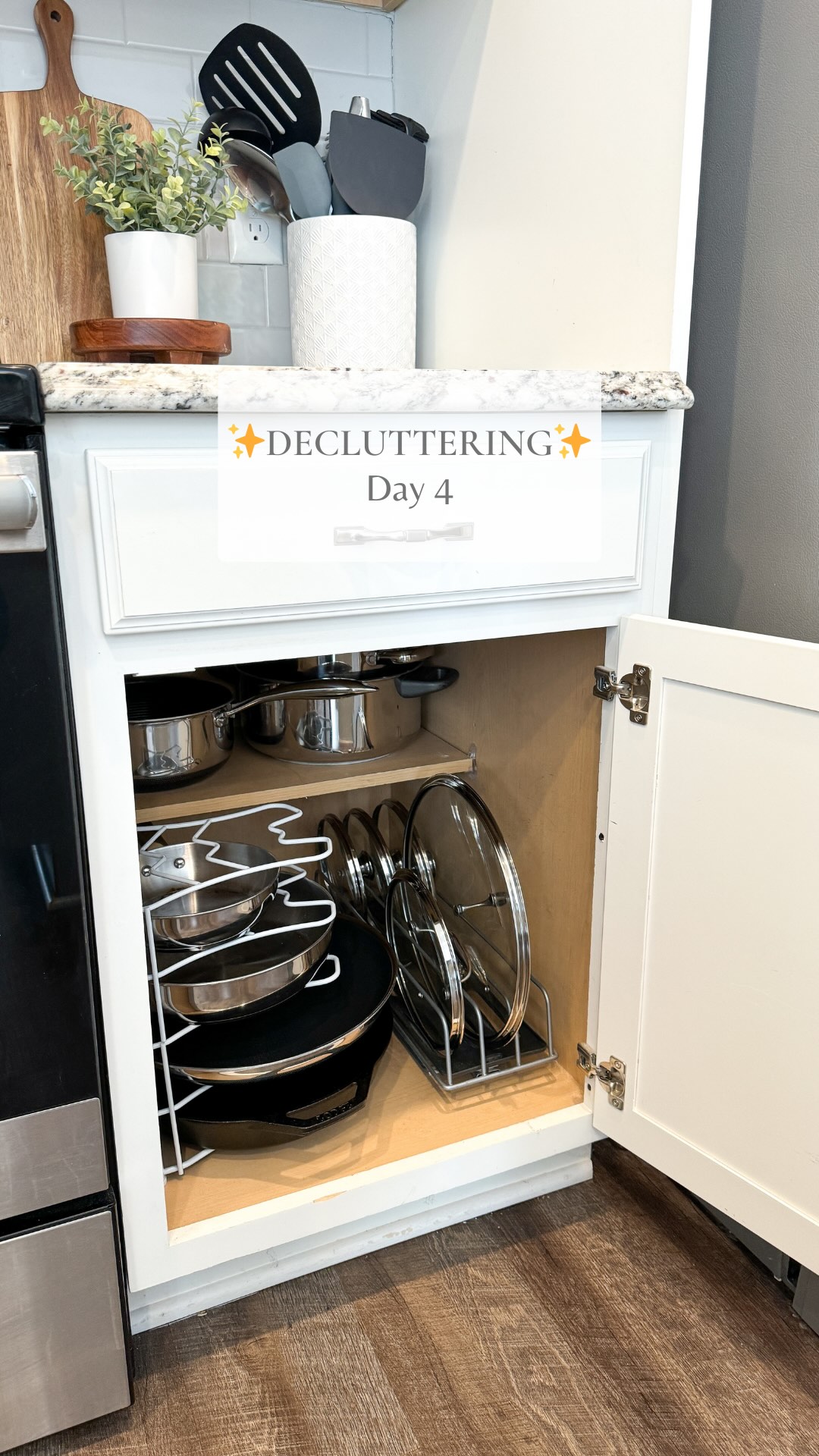 Decluttered all of our pots and pans. We had a handful of different ...
