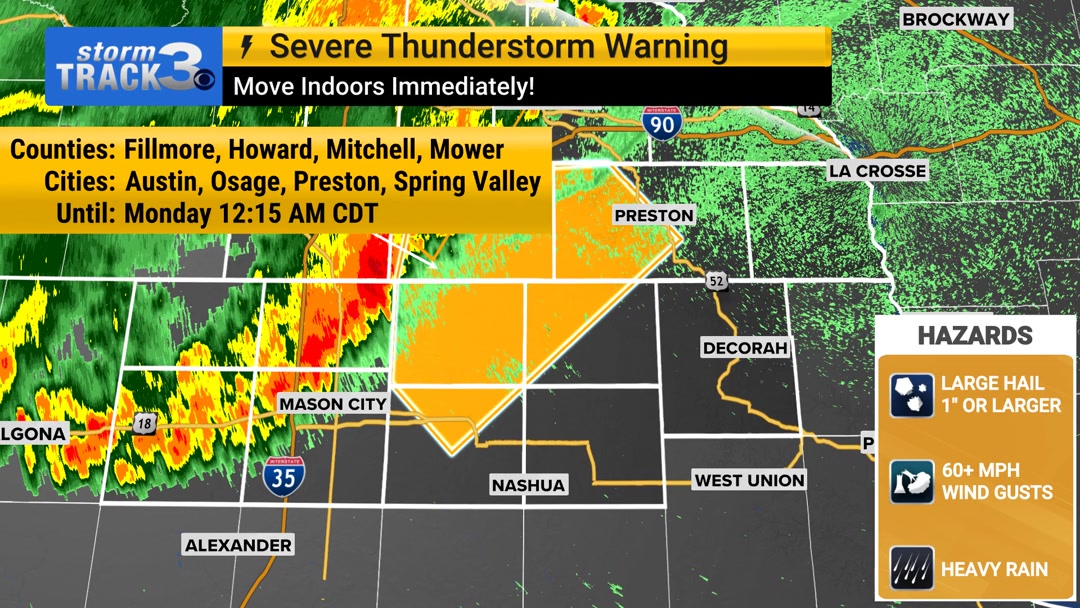 ⚠️ SEVERE T-STORM ⚠️ A Severe Thunderstorm Warning has been issued for ...