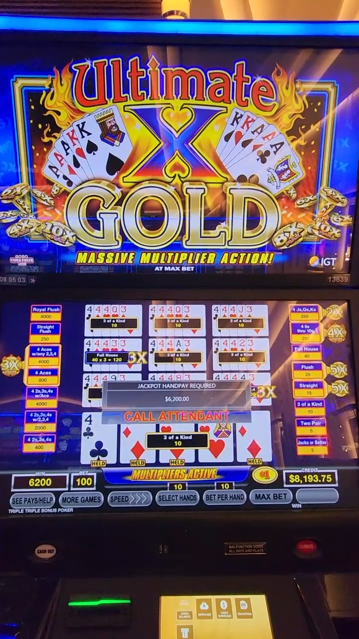 Video poker is hitting. If this is your game, come get yours