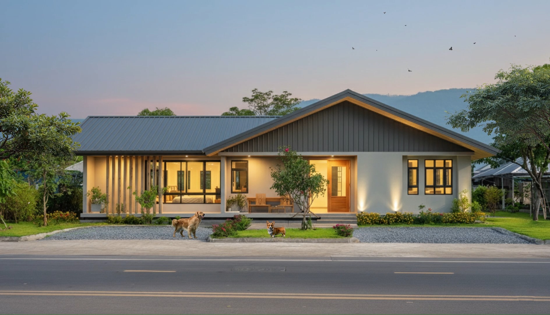 🏡บ้านโมเดิร์นทรอปิคอลในชนบทกับบรรยากาศยามเย็น🥰 | อวด D | Facebook