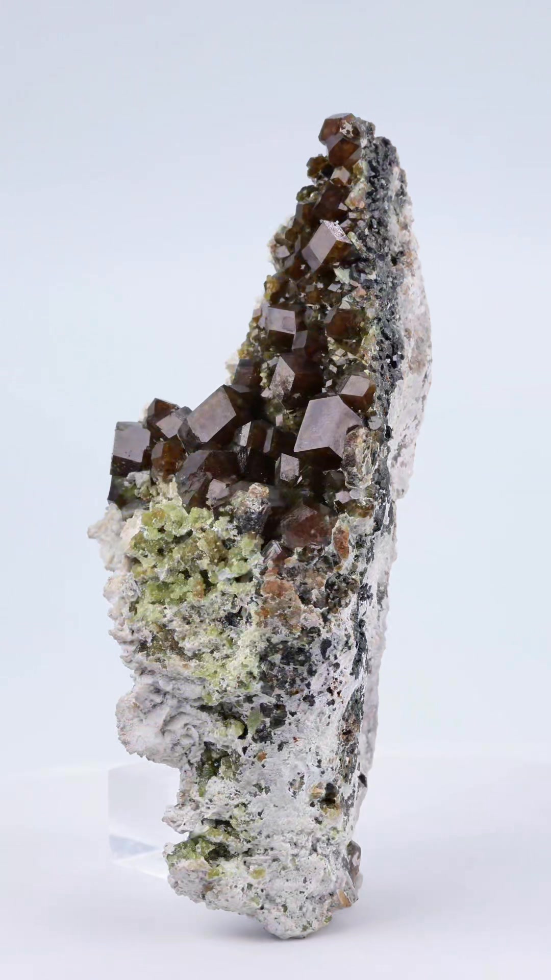 Garnet with Diopside Marki Khail, Khogyani, Nangrahar, Afghanistan Dim ...
