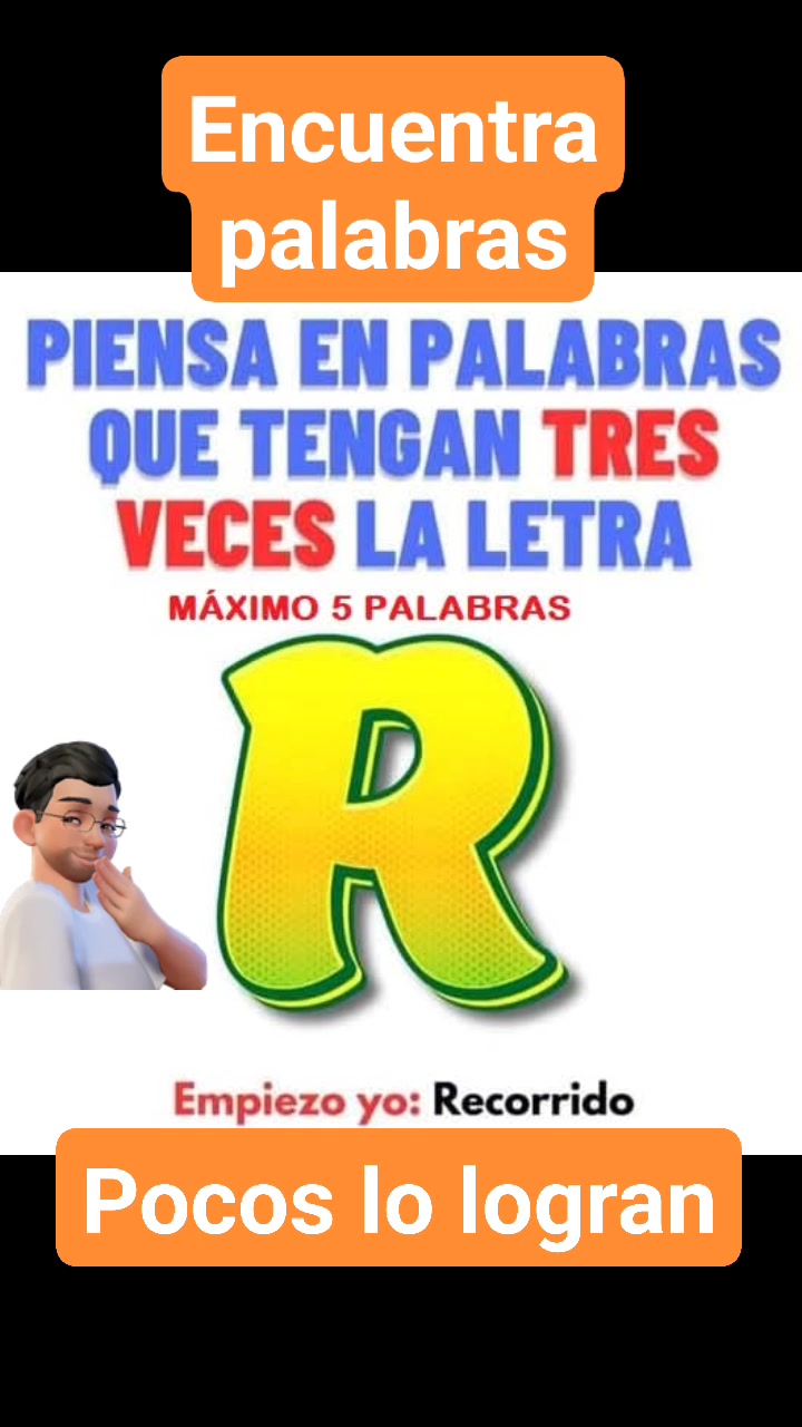 Encuentra palabras que tengan tres veces la letra R # ...