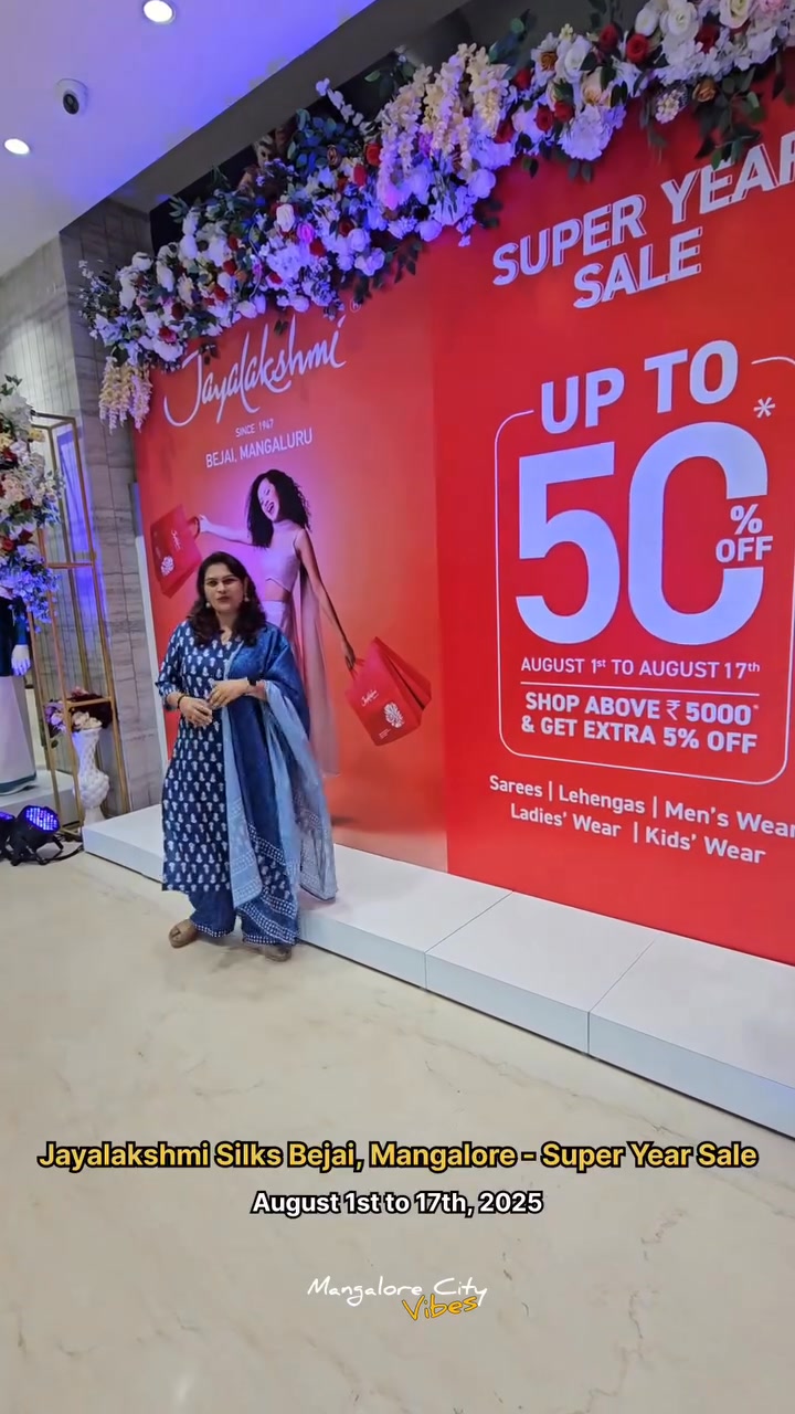 ladies dress shops in mangalore Jayalakshmi Bejai, Mangaluru turns 5! Celebrate the milestone with the Super Year Sale, featuring up to 50% off on a wide range of sarees, lehengas, men’s wear, kids’ wear, and more. , Walk between published_date:2024-05-05T16:34:20Z