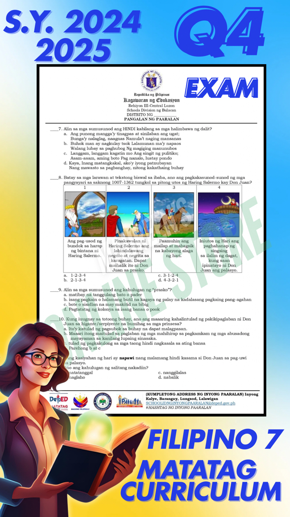 FILIPINO 7 MATATAG - Q4 Periodical Test with TOS at Answer Key (IKAAPAT ...