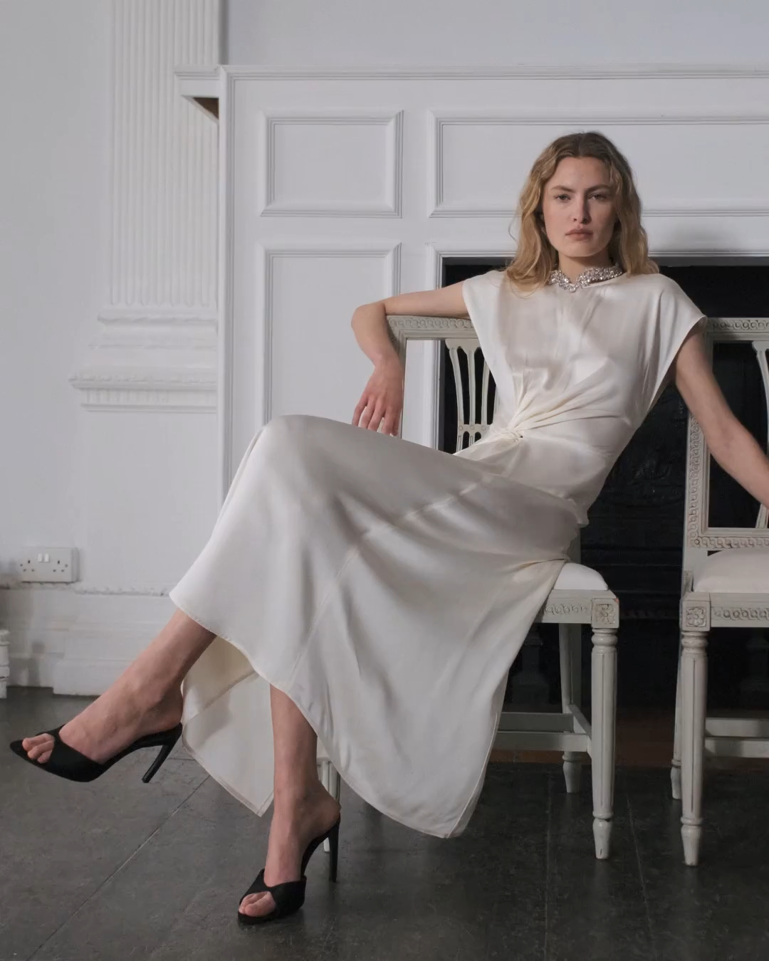 victoria beckham ivory dress Whatever the main event, opt for effortless gowns with a twist. Shop the Aria Midi in and discover the collection at VictoriaBeckham.com and 36 Dover Street. | pair:vianna-broderie-ribbed-tank-top-ivory