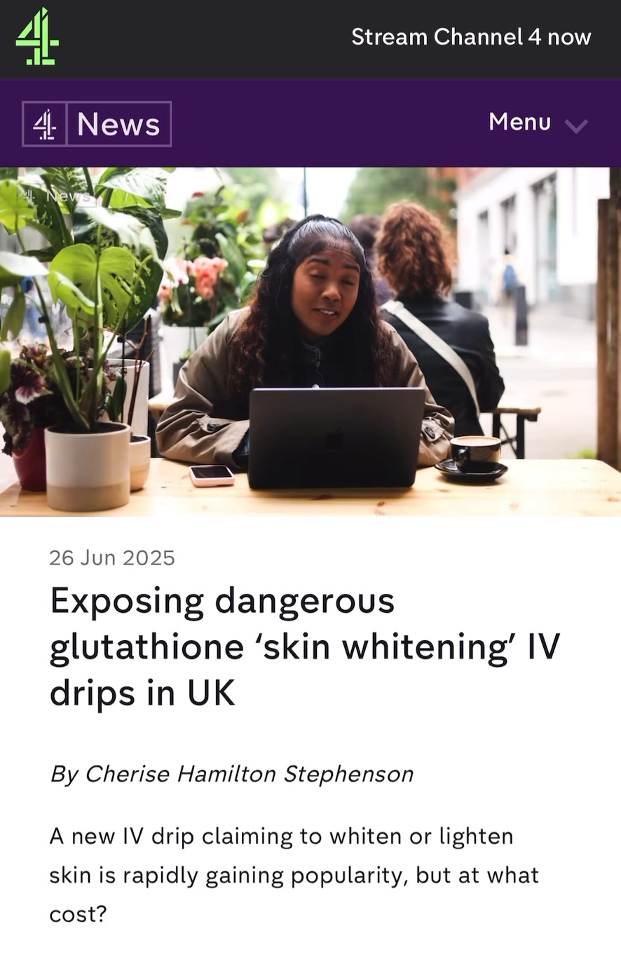 glutathione research news 2025 Huge thanks to @channel4news for featuring our data and on the vast complaints we get regarding dangerous skin lightening @, This brilliant undercover report By Cherise Hamilton Stephenson L-Glutathione 1000mg Tablet, For Biogena NEXUS PHARMA:(BUY 1) NEXUS PHARMA GLUTANEX TABLETS
