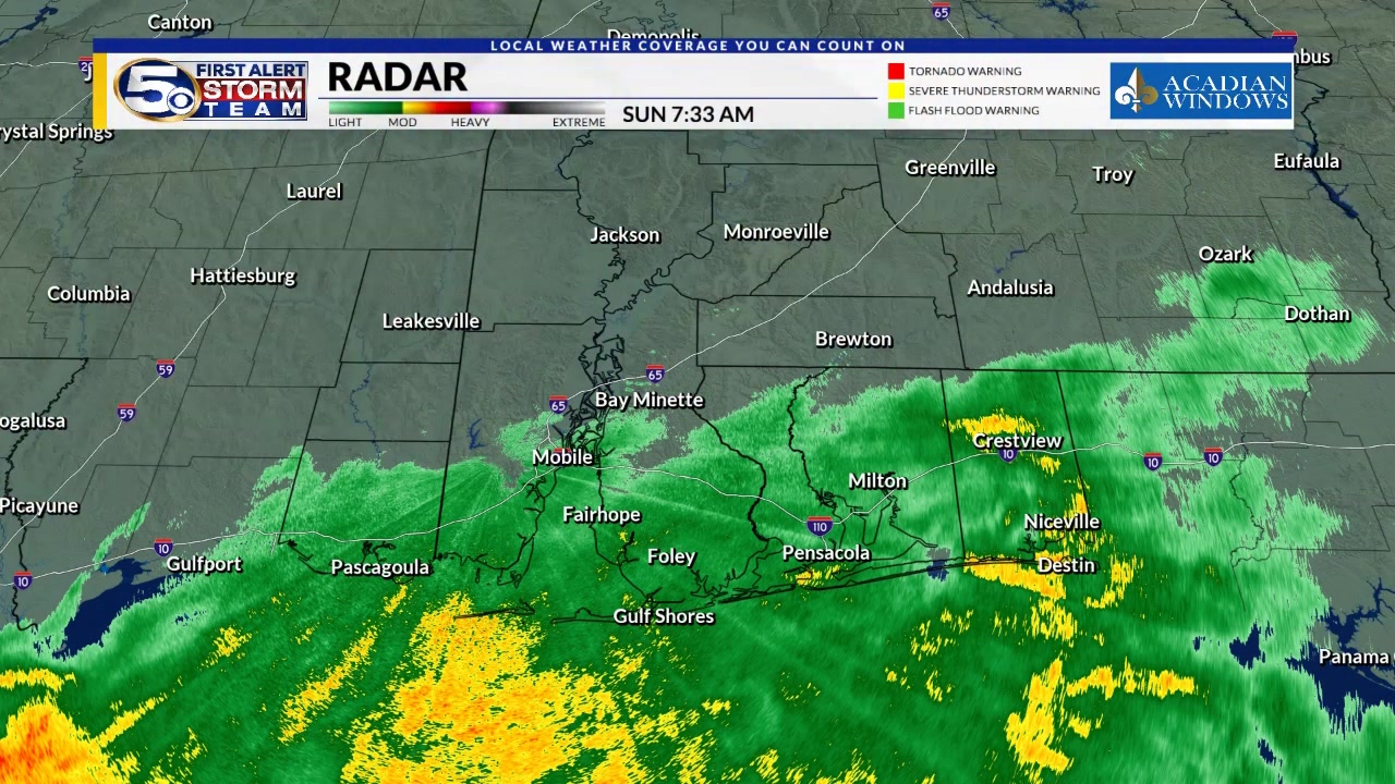 Radar Check Sunday Morning | Light rain slowly inches more inland this ...