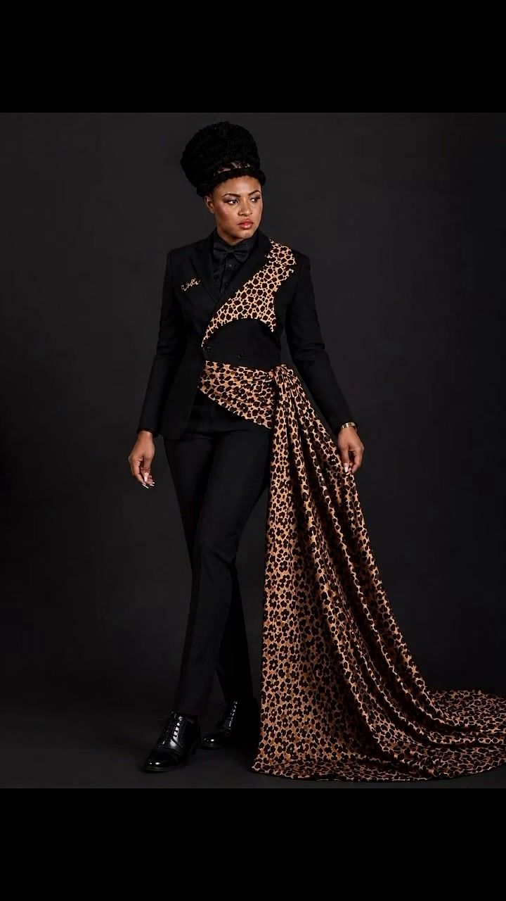 Designer Santia joins the leopard trend. The most trending topic on the internet. Congratulations to Congo, I salute the designer as well, respect | Santia Mckoy