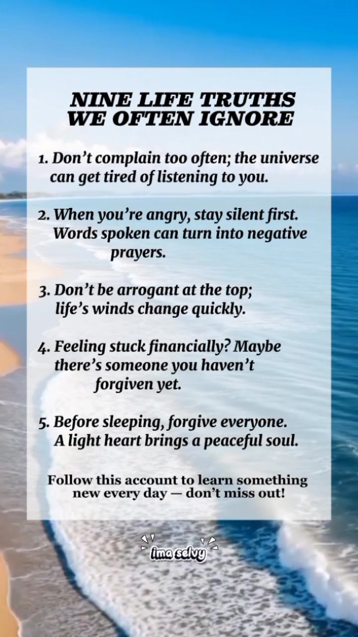 NINE LIFE TRUTHS WE OFTEN IGNORE #LifeLessons #InnerPeace # ...