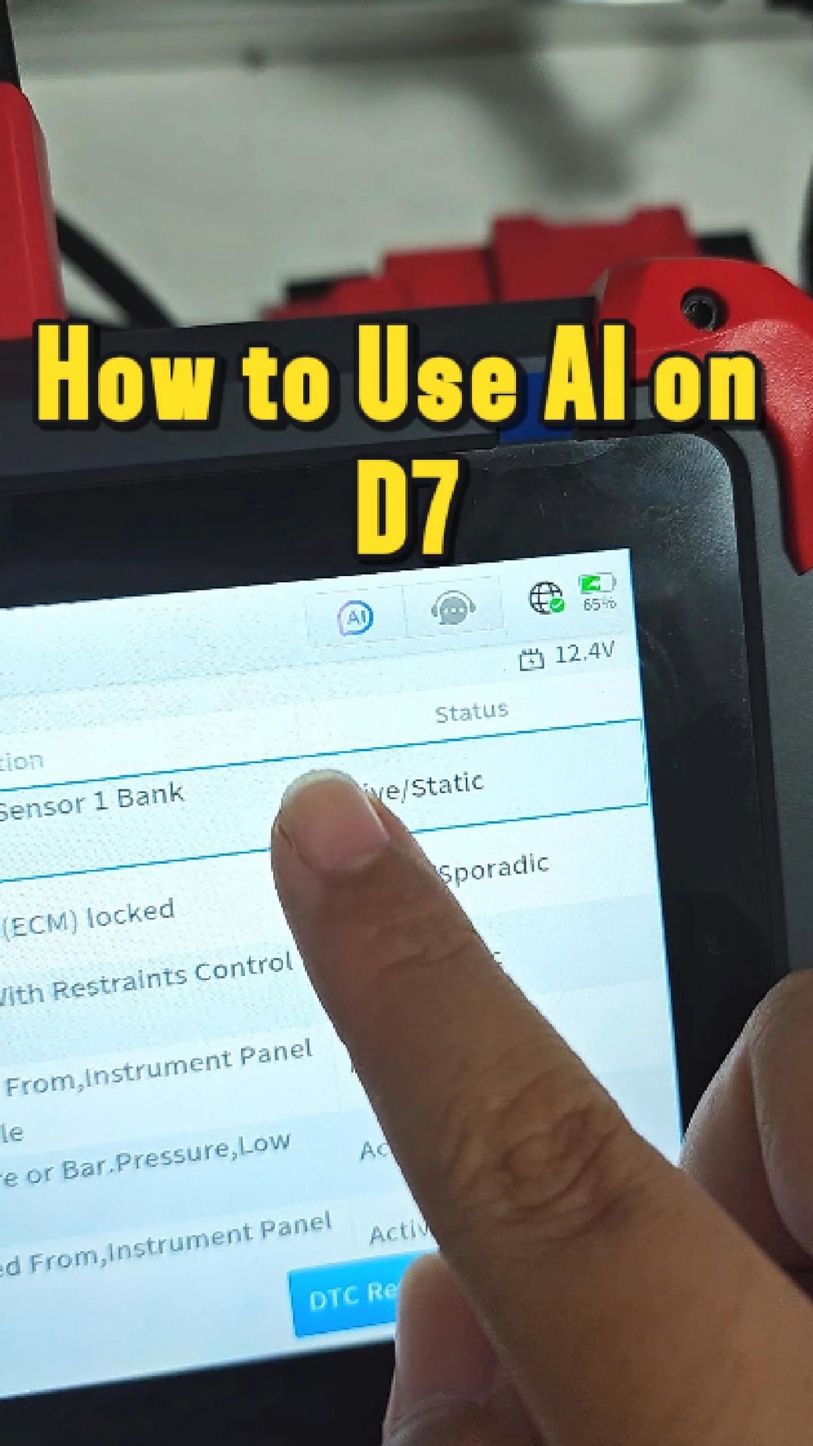 Unlock smarter repairs with the XTOOL D7! Tap the AI button after a ...