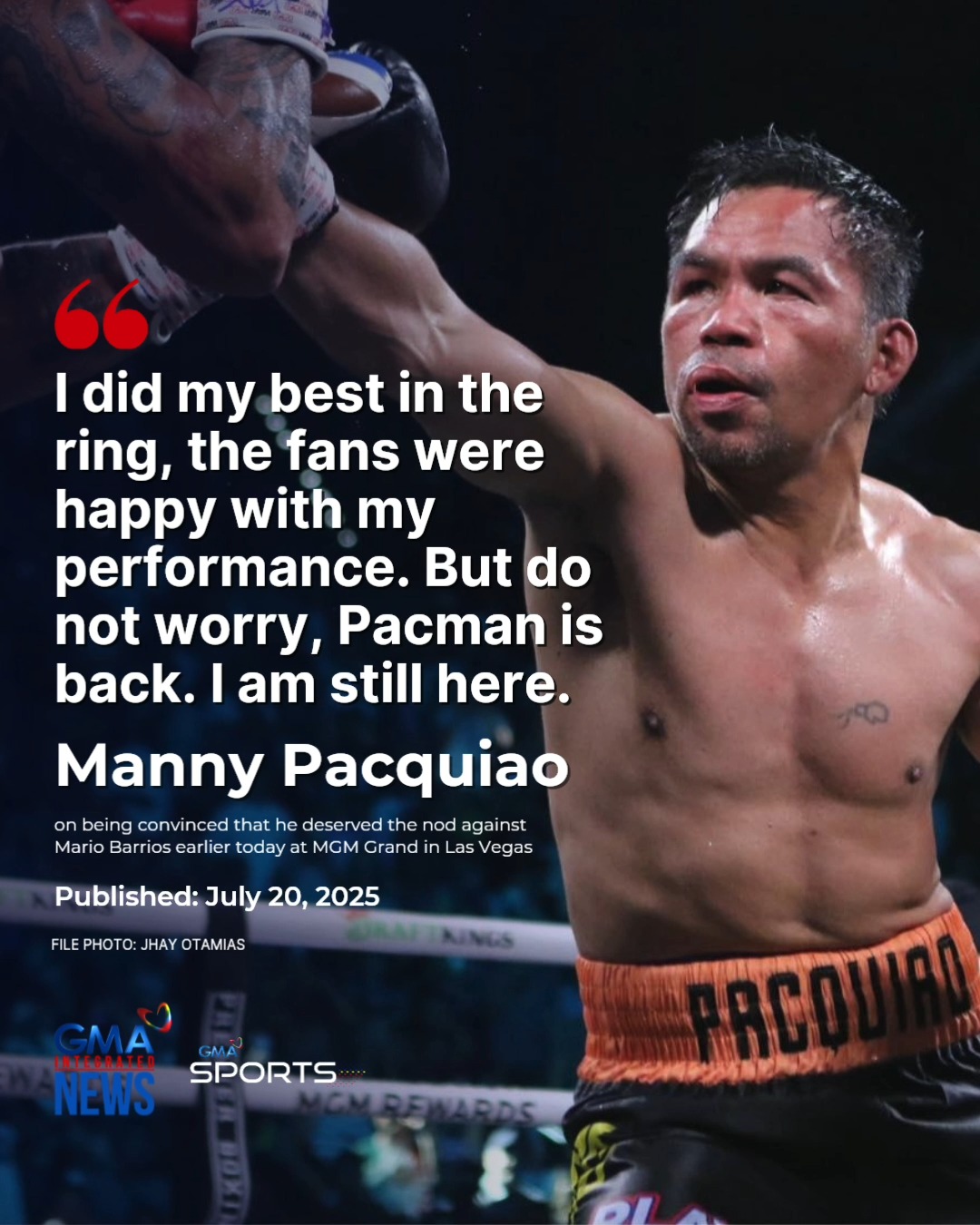 Former eight-division champion and Hall of Famer Manny Pacquiao is ...