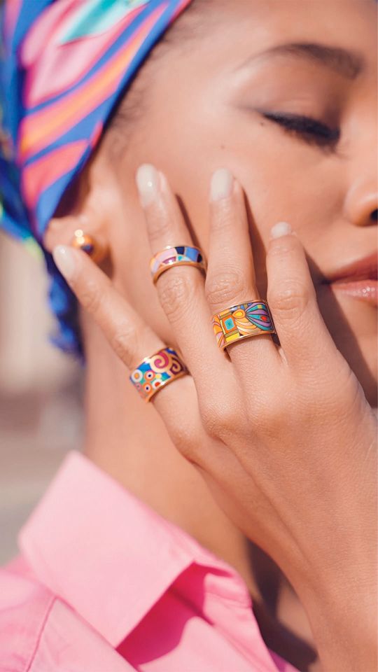 アクセサリー FREYWILLE DIVA FIRE ENAMEL BAND RING Precious jewellery made of fire enamel handmade in Vienna