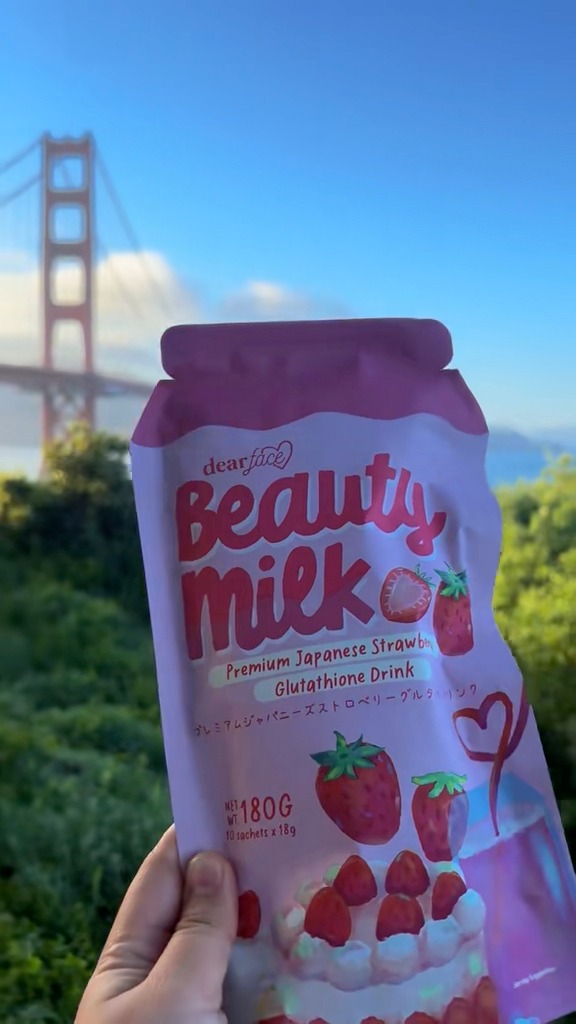premium japanese strawberry glutathione drink Hello from the Golden Gate Bridge!, Bringing my favorite Beauty Milk in San Francisco, California 🇺🇸, #beautymilkstrawberry #DearFace | Little RD Shop x Pretty Ichigo Everyone reacts differently to مجموعة كريم العين Package:120 count 5 exciting flavours, 1