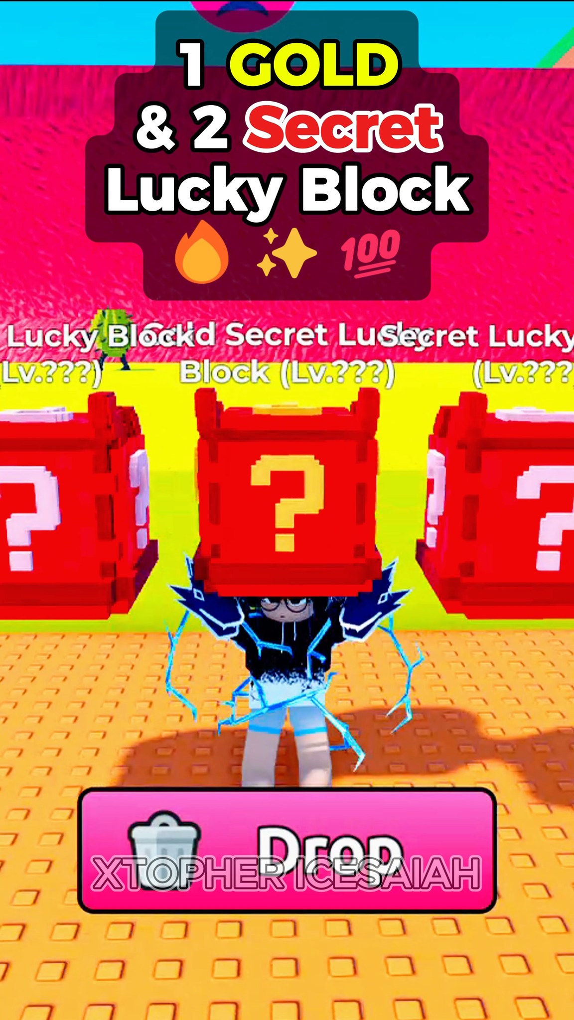 1 GOLD & 2 Secret Lucky Block 🔥 💯 #roblox #gaming # ...