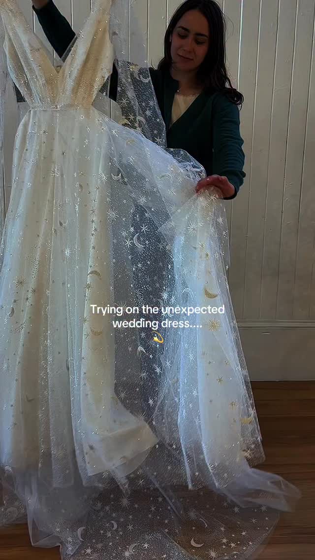 stardust ivory wedding dress Trying on in ✨ If you’re a San Francisco bride with a love for the unexpected, we made this space for you. Come try on something different💫 , •, •, #weddingdress #weddingdresses VENDOR COLOR-YELLOW MULTI
