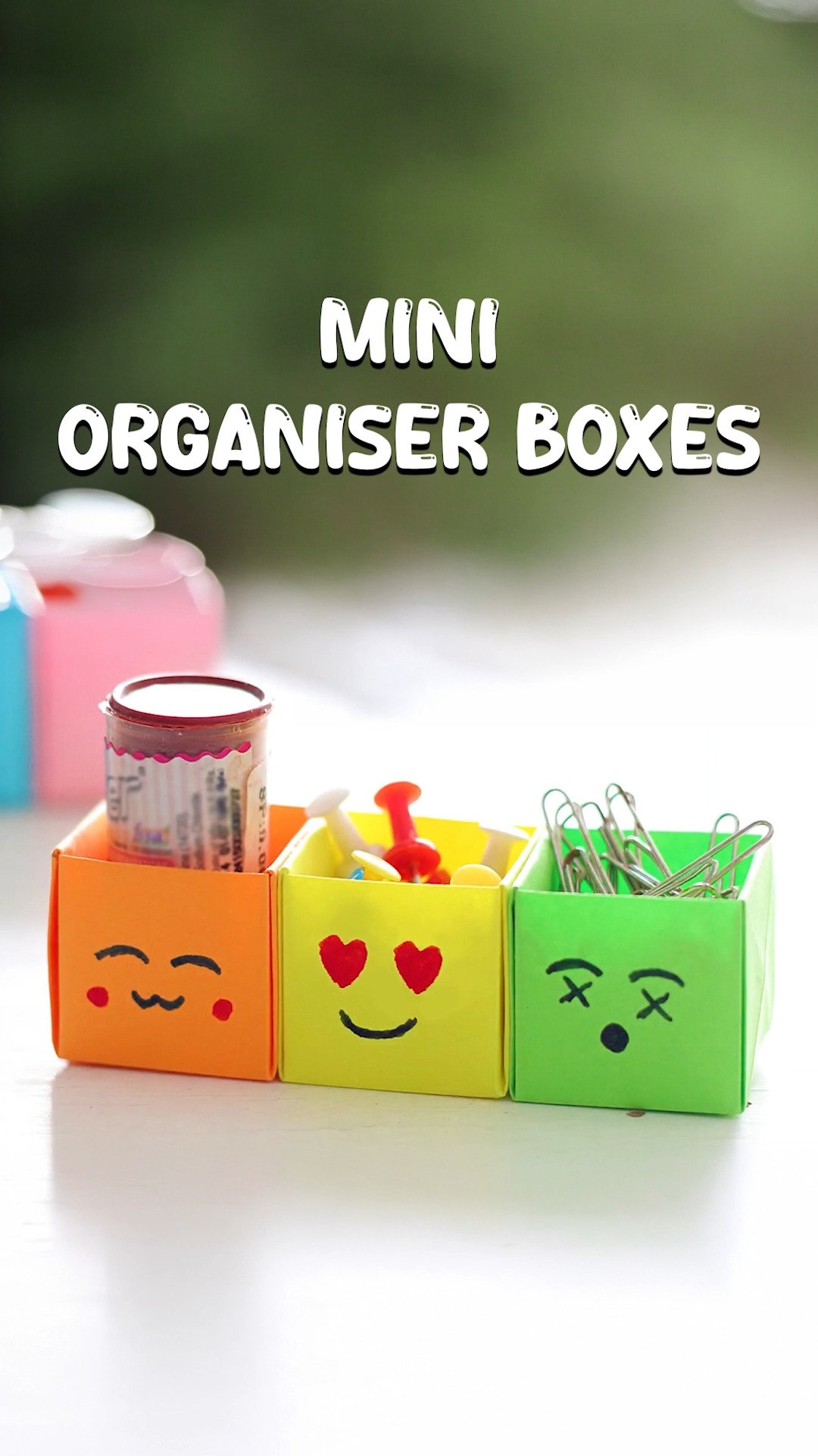 Keep your space neat and cute with these mini organiser boxes 😍, Perfect for storing jewellery, stationery, makeup, hair accessories, notes, and tiny essentials 💍🖊️💄, These DIY storage boxes are