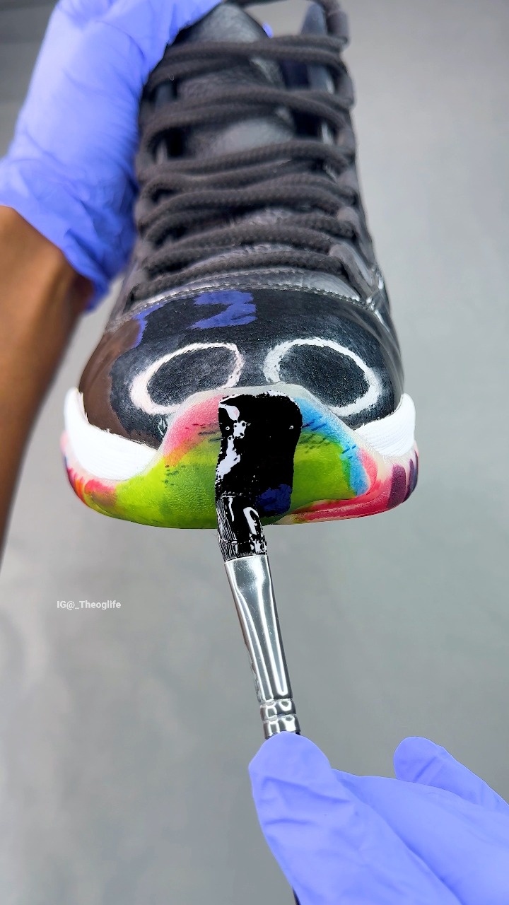 Custom shoes jordan 11s black permanent sole dye | The OG Life PRO ...