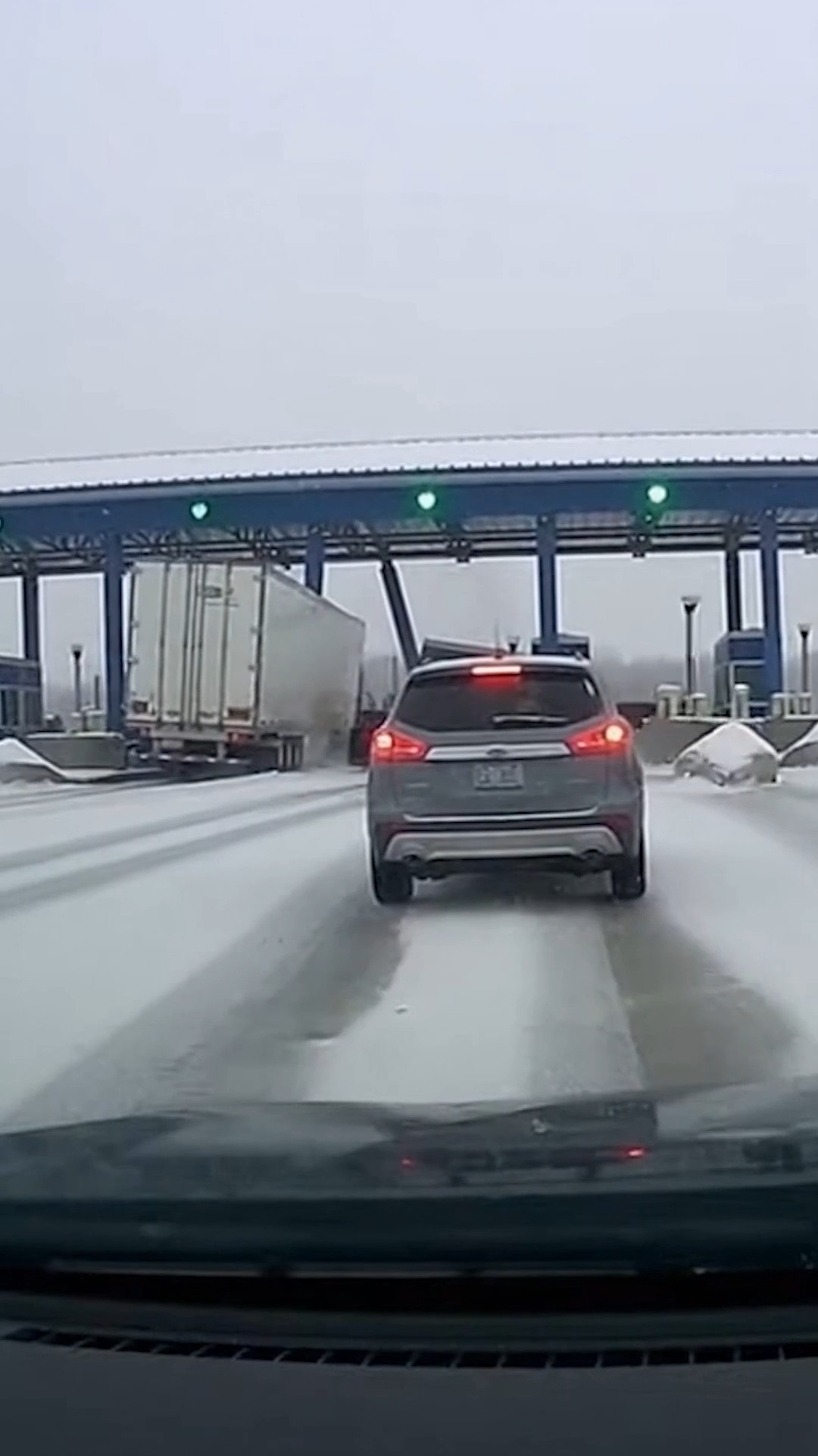Truck Demolishes Toll Booth on Ice Buffalo, New York — January 20, 2025 ...