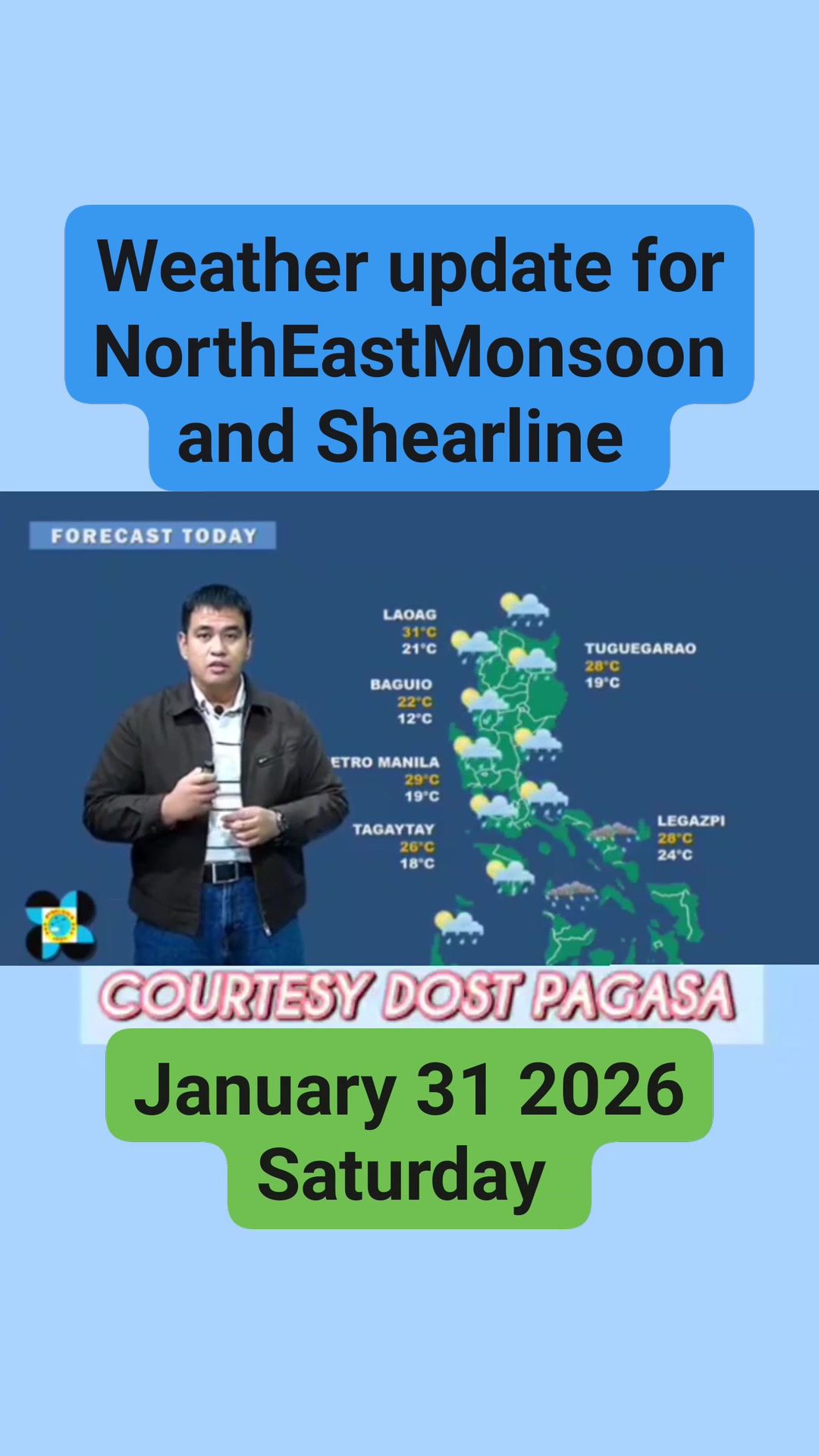 PAGASA Weather forecast update today January 31 2025 Saturday # ...