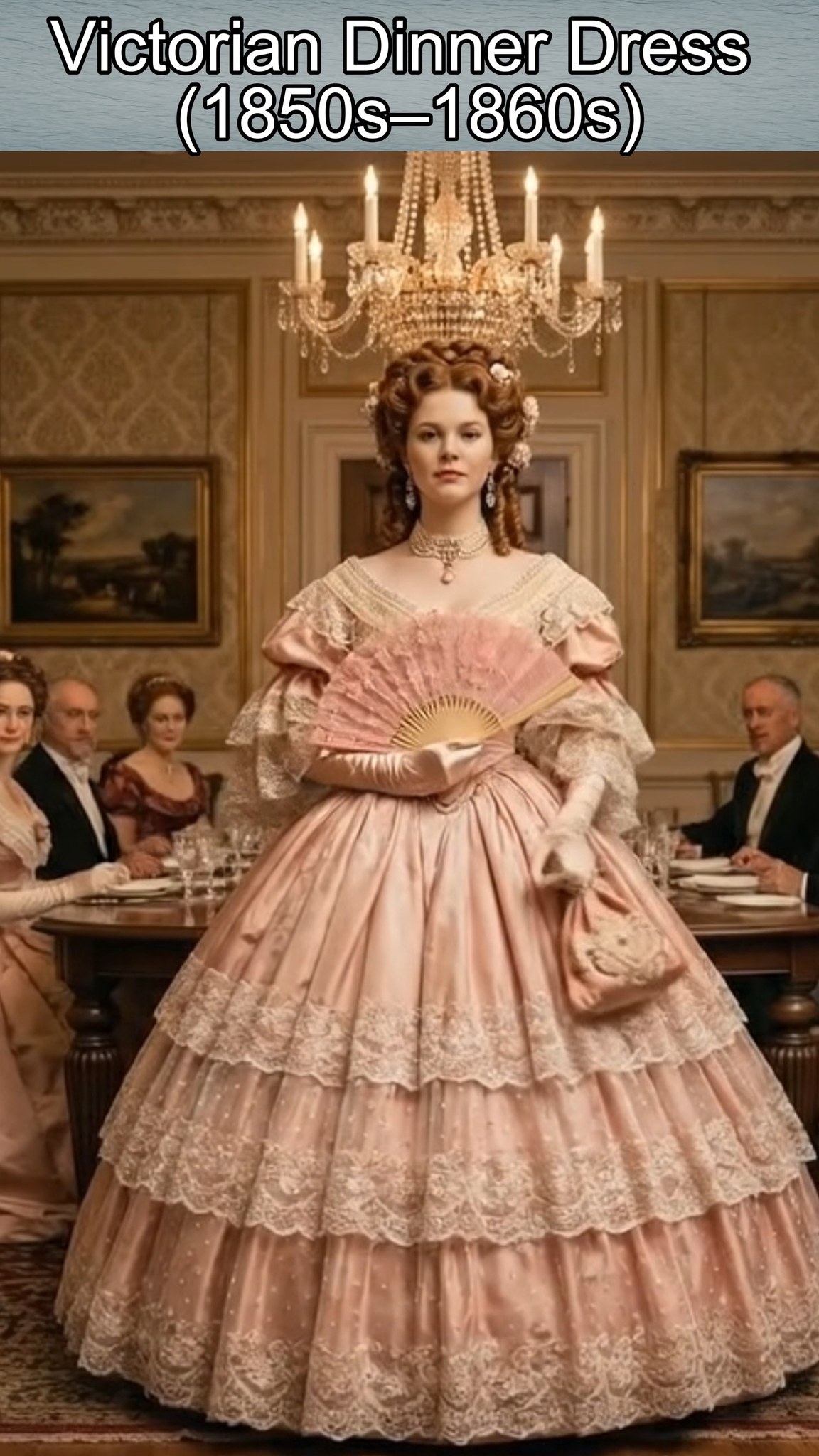 victorian dinner dress (1850s–1860s) Color:Tearose Meghan Markle Called 'Insensitive' 1950s clothing historical victorian evening gown The outfit consists of