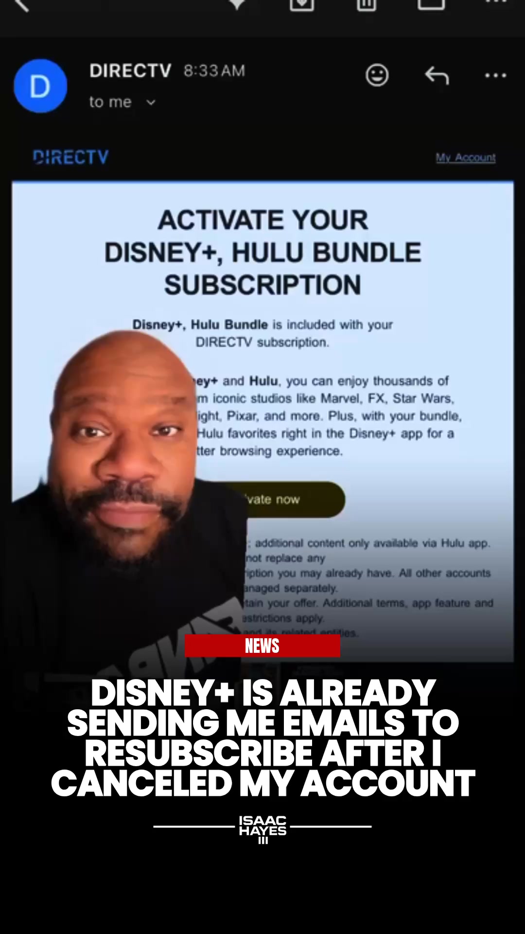 Not Disney+ with the “Hey Bighead” email! 🤣 Nope! Within 24 hours of ...