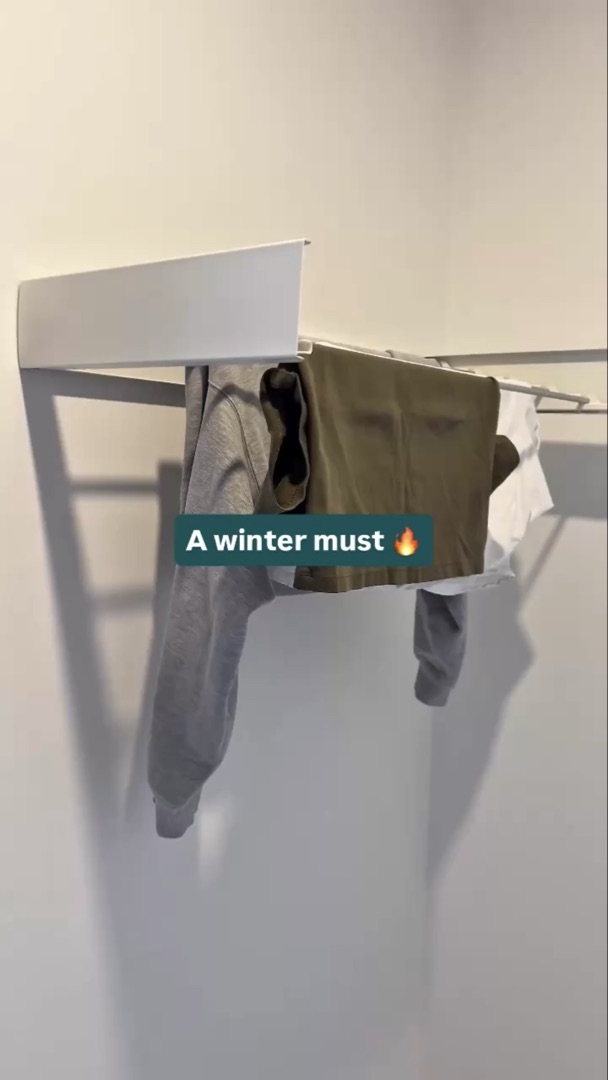 A big win for laundry day 🏆 The Practa ‘Wall Mount Foldaway Clothes ...