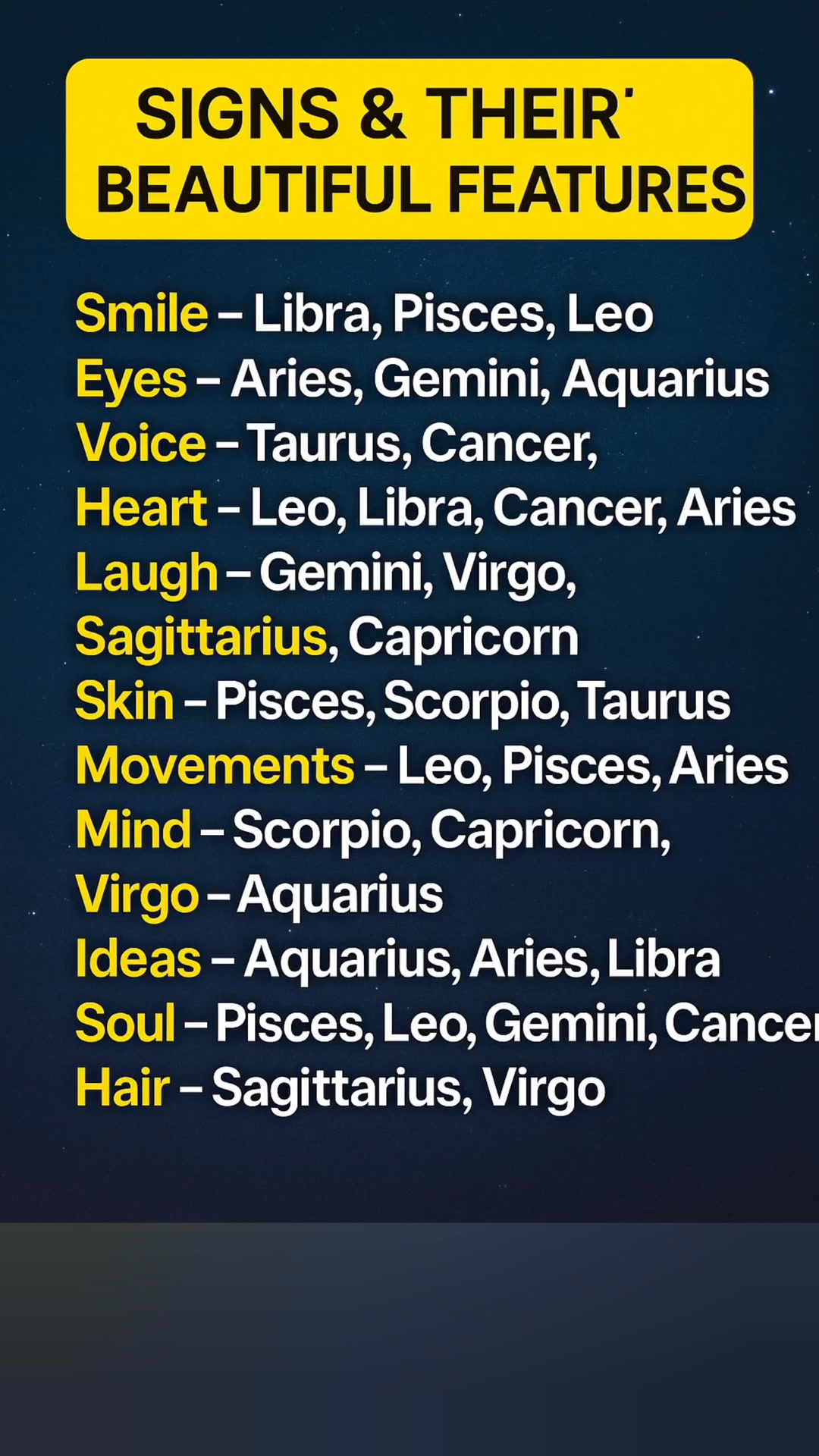 Signs & Their Beautiful Features 🌟 | Zodiac Traits You’ll Love #zodiac ...
