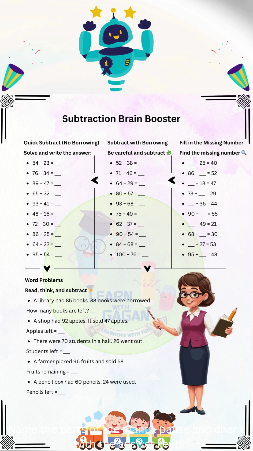 Subtraction Brain Booster | Think Fast • Solve Smart • Exam Prep 🤩 ...