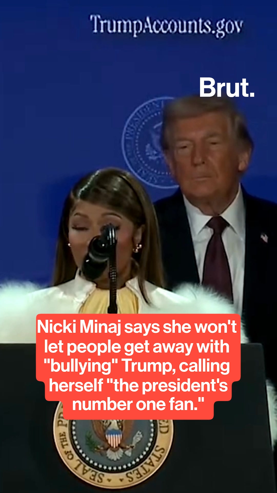 Trump called Nicki Manaj on stage during a speech about his new 