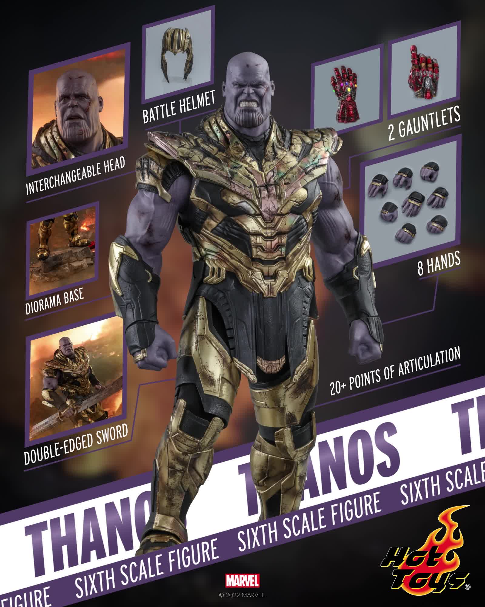 Thanos (Battle Damaged Version) Sixth Scale Figure by Hot Toys