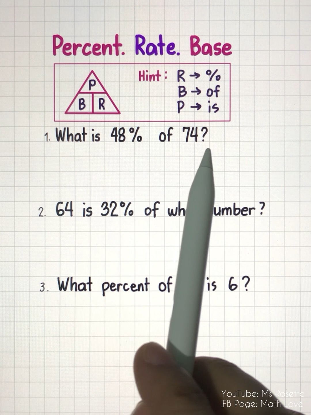 Solve Percentage Problems Easily with the P-B-R Triangle! 🔺🚀 #mathlove ...
