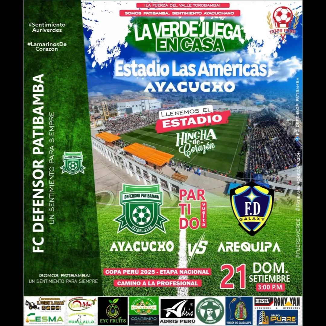 𝙅𝙪𝙣𝙩𝙤𝙨 𝙝𝙖𝙧𝙚𝙢𝙤𝙨 𝙝𝙞𝙨𝙩𝙤𝙧𝙞𝙖 ⚽️💚 🟢🟢vamos AYACUCHO⚪️ FC DEFENSOR PATIBAMBA 🇳🇬 ...