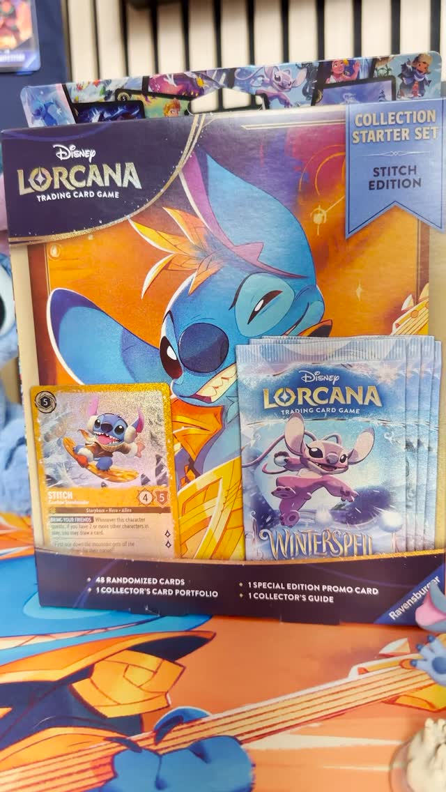 lorcana stitch promo card Ravensburger Disney TCG: Azurite Sea Collector's Gift Set | Deluxe Collectible Set with Over 200 Art Pieces Alien Strength3 Willpower5 Lore Value3 Rarity Stitch, Rock Star - Lorcana