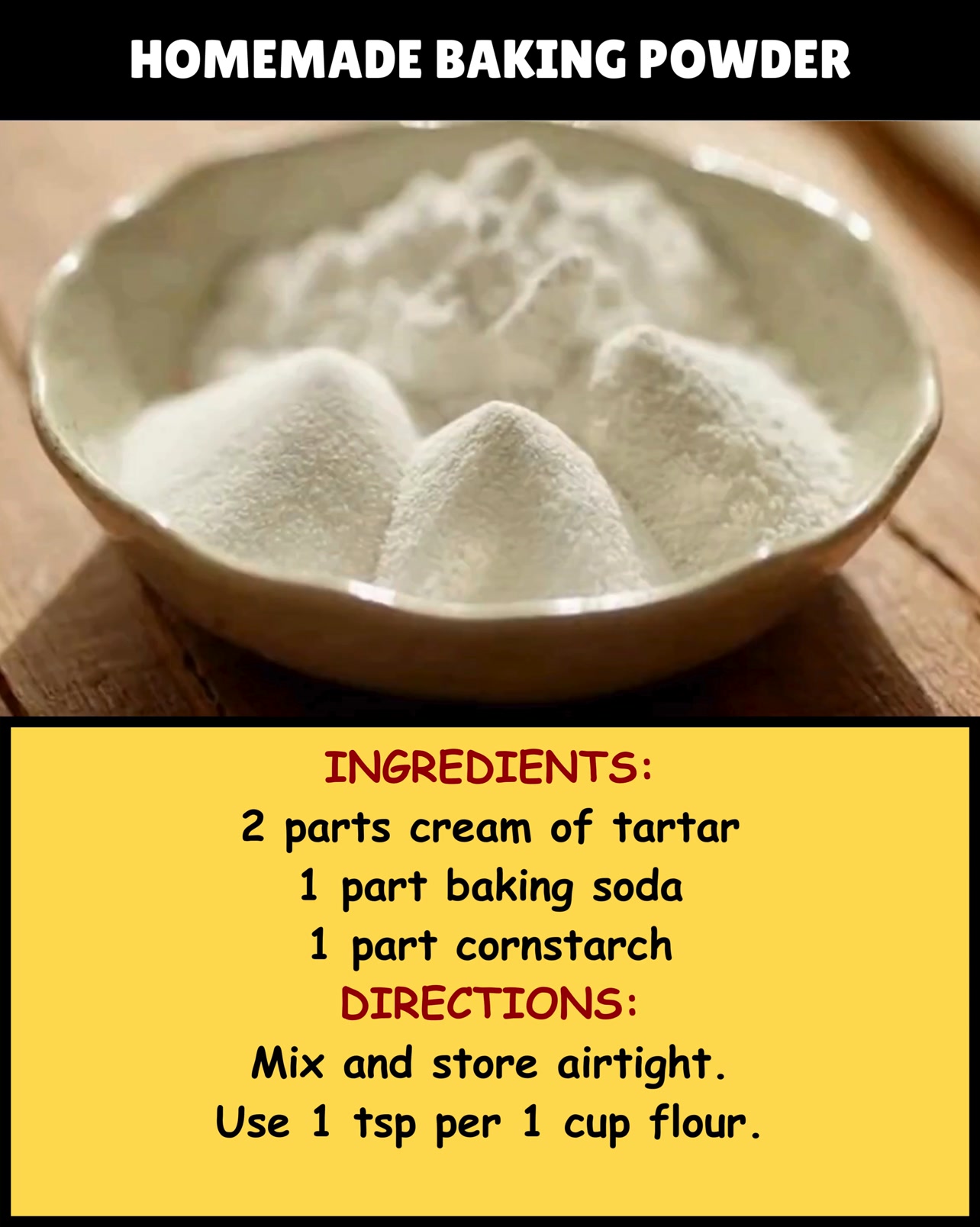 Homemade Baking Powder | Old fashioned recipes | Facebook
