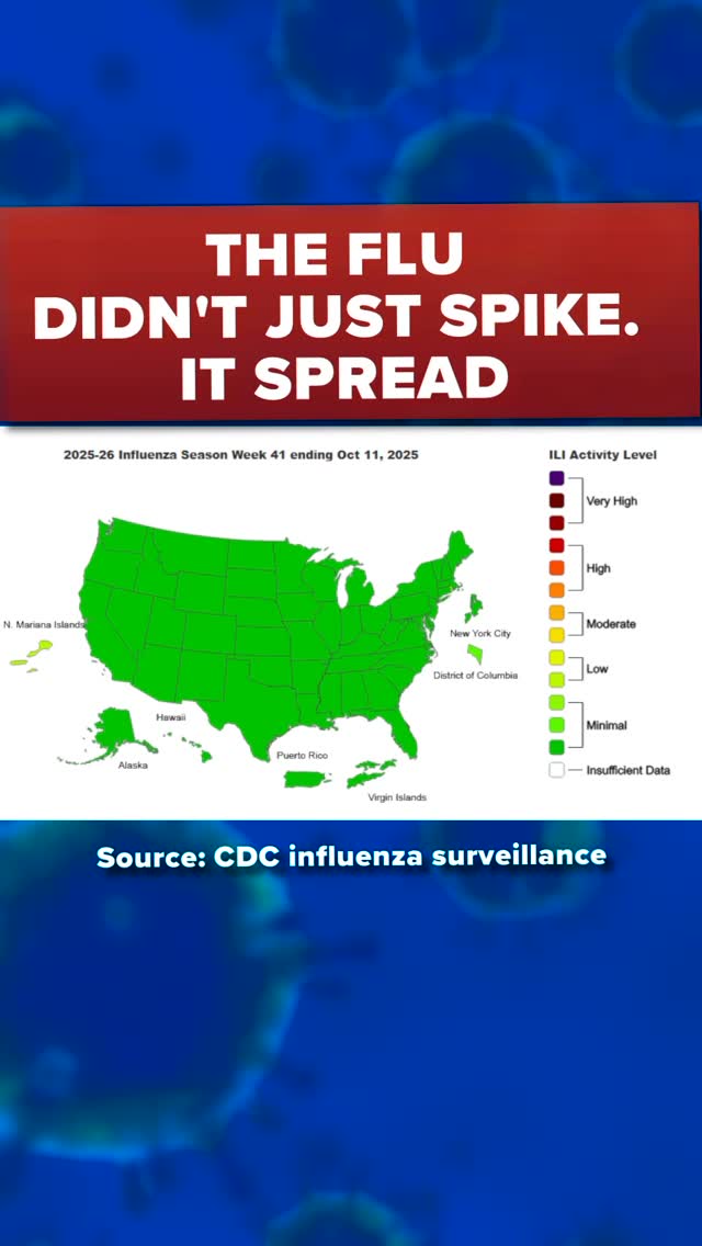 This is CDC data showing how flu activity has spread week by week ...