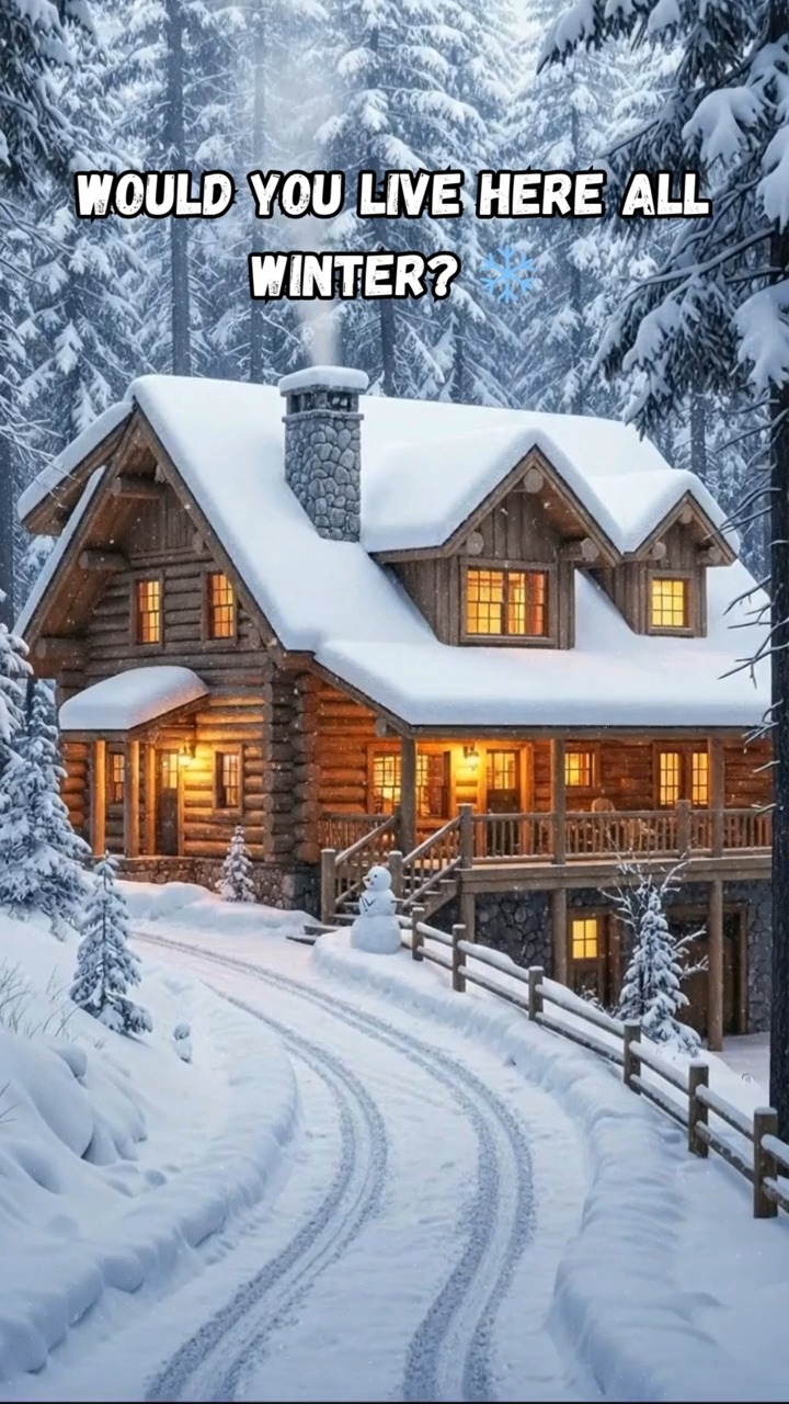 Cozy Log Cabin in a Snowy Forest Where Winter Feels Warm and Time Slows ...
