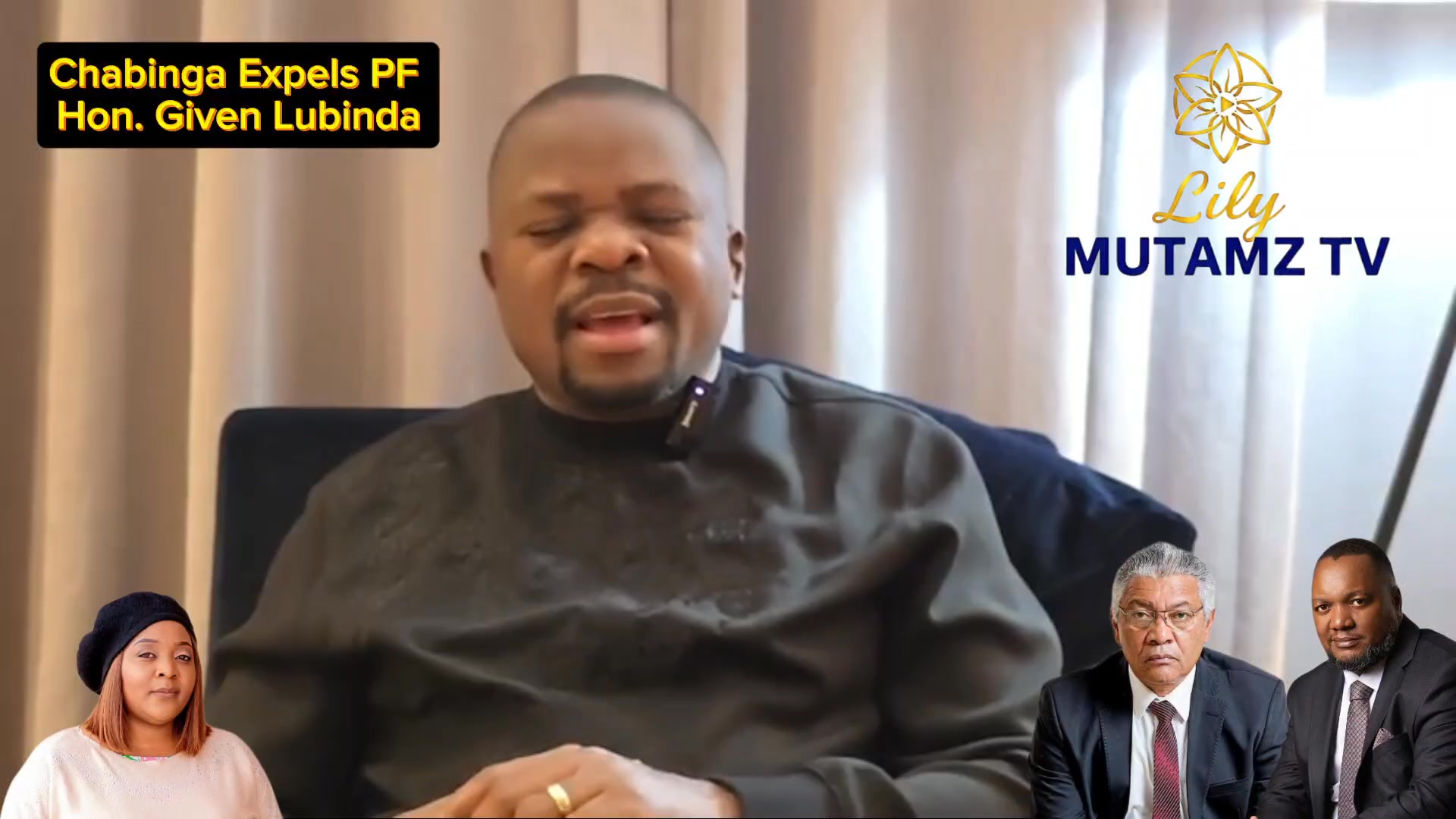 Robert Chabinga Expels Given Lubinda acting President of PF and asks ...