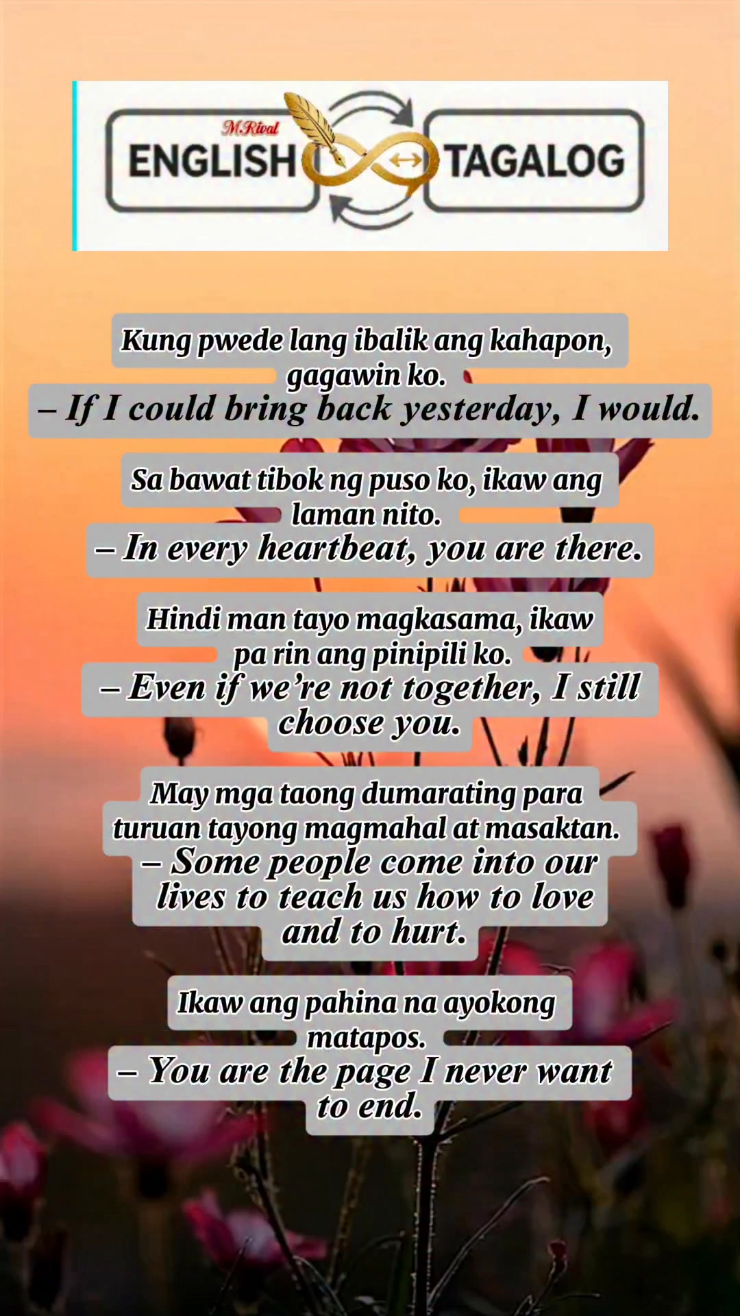 Follow for more! Tagalog to english translations unique style about ...
