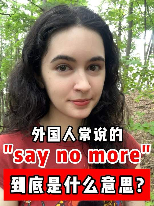外国人常说的“say no more