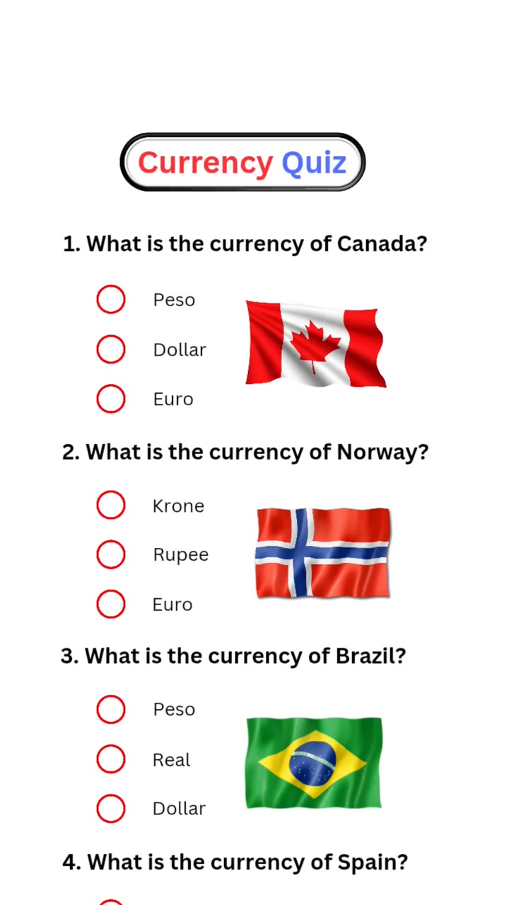 Currency quiz- how many did you get correct? #quiz #QuizTime #question ...