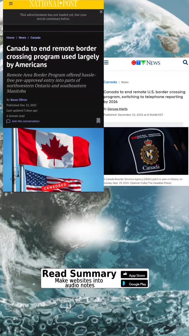 Canada will end its Remote Area Border Crossing program in September ...