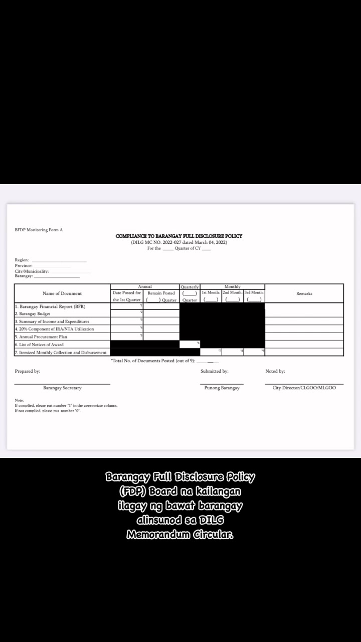 Barangay Full Disclosure Policy (FDP)... - Barangay Secretary | Facebook