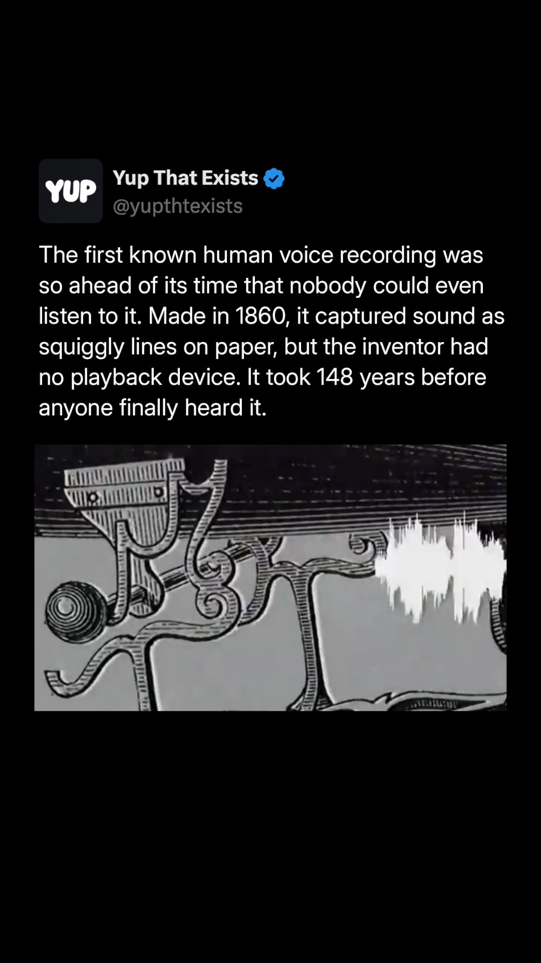 The first voice recording in history.