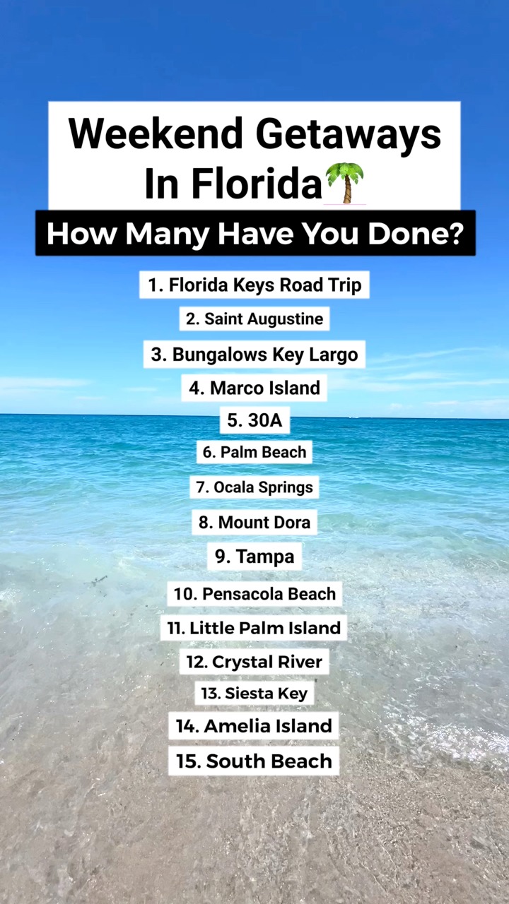 How many weekend getaways in Florida have you done? #floridatravel # ...