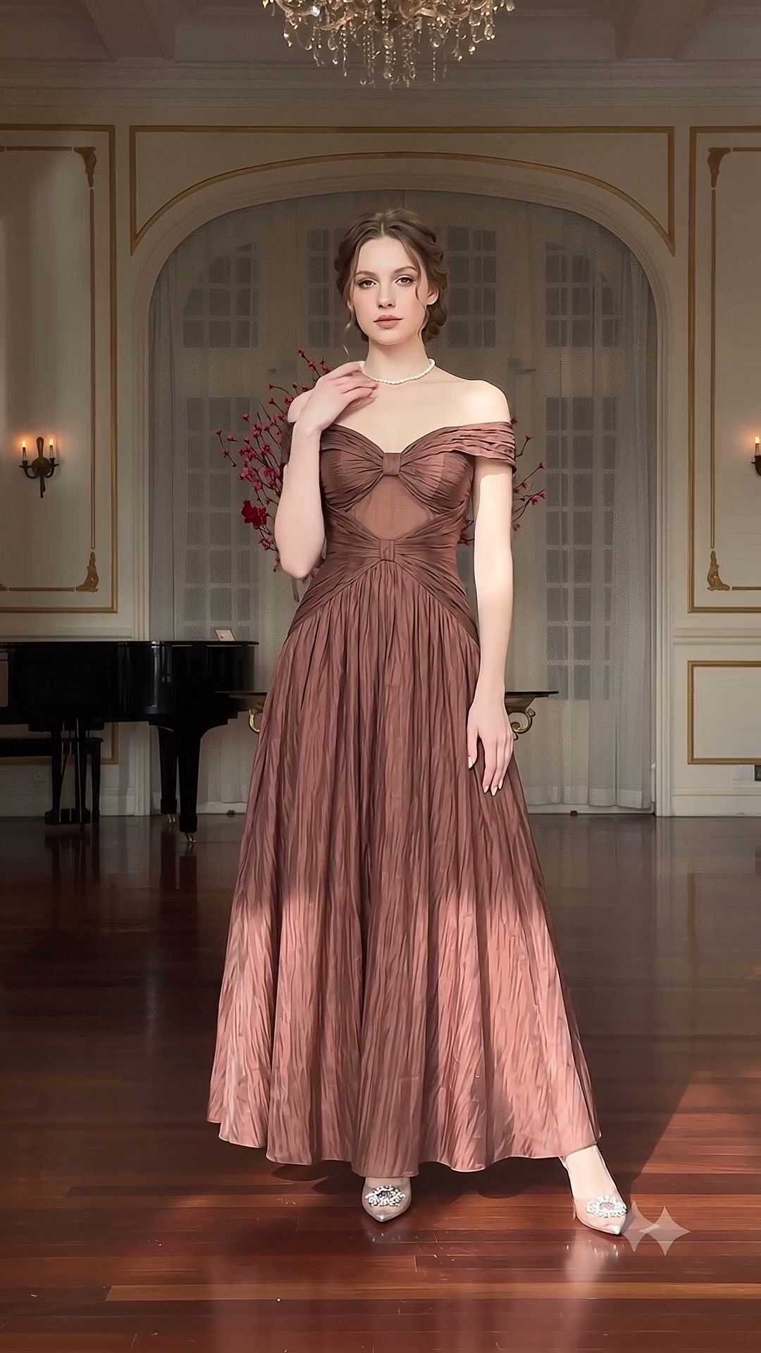 chocolate brown black tie dress Black-Tie & Fall Wedding Guest Outfits ✨ Styling Aunomay Elowen Gown, #fashion #chocolatebrown #corsetdress #MaxiDress #ootd #outfitideas #aunomay | Aunomay Gorgeous A Line Sparkly week72025 tie events Variant:Ivory size 22