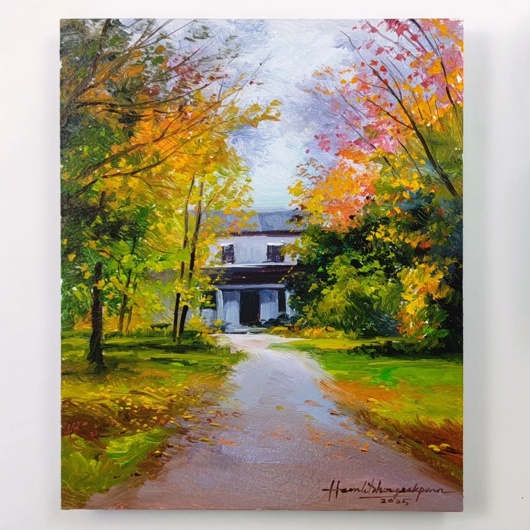 New acrylic landscape painting 🎨😍 | Hamlet Shougrakpam Art | Facebook