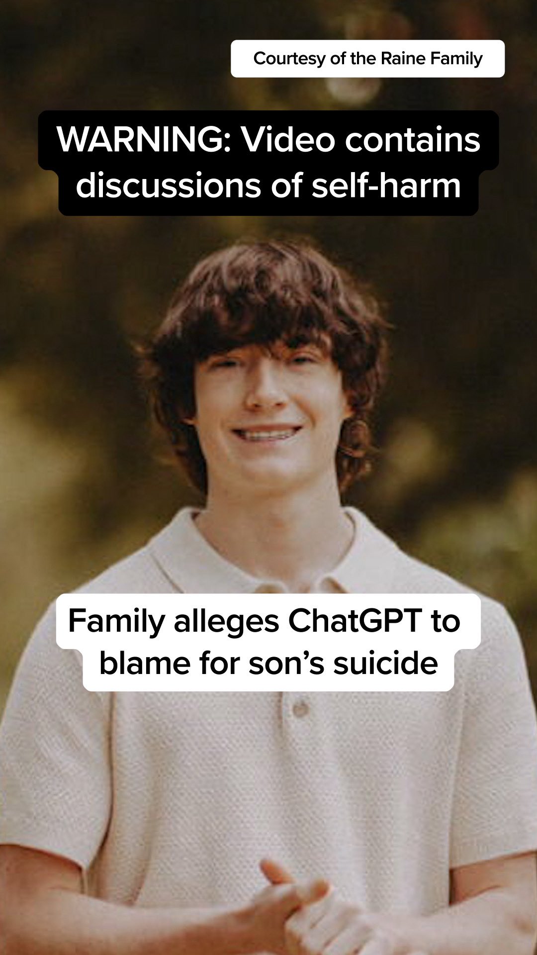 The family of 16-year-old Adam Raine, who recently died by suicide ...