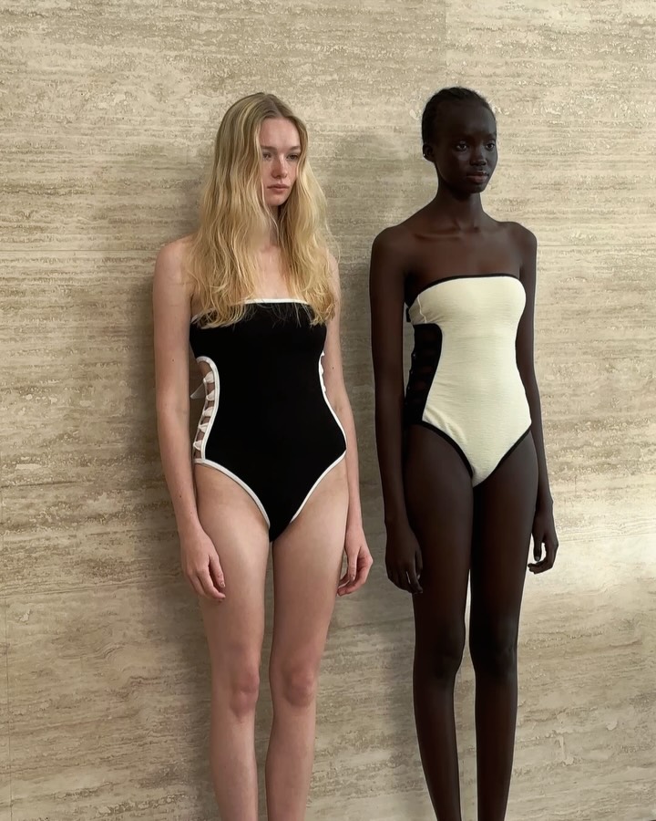 MIZUASOBI ワンピース水着　Thin border Swimsuit mizuasobi 水着 Thin border Swimsuit ボーダーワンピース水着